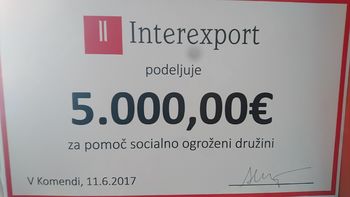 DONACIJA DRUŽBE INTEREXPORT DONACIJA DRUŽBE INTEREXPORT