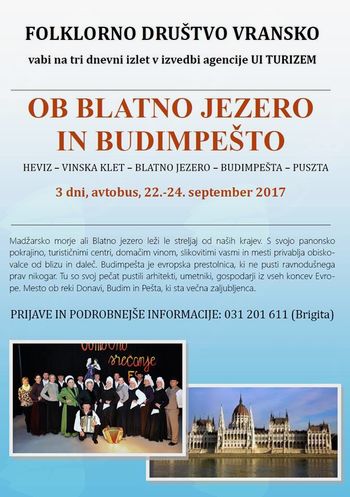 FD VRANSKO VABI NA IZLET OB BLATNO JEZERO V BUDIMPEŠTO