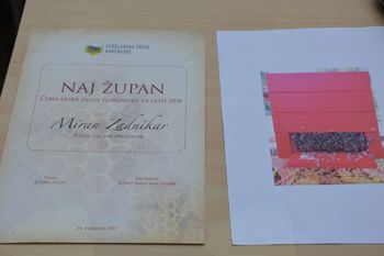 Miran Zadnikar - Naj župan čebelarske zveze Gorenjske za leto 2016 