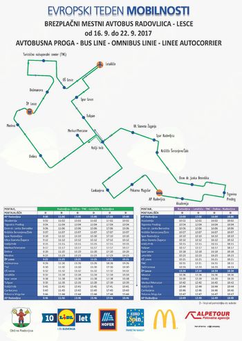 Brezplačni mestni avtobus Radovljica - Lesce v Evropskem tednu mobilnosti