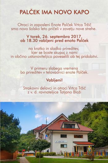 VRTEC PALČEK V TRŽIČU IMA NOVO KAPO