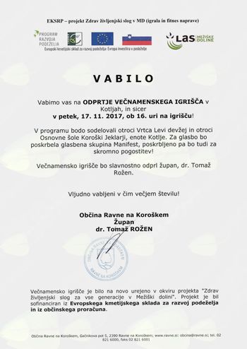 Odprtje večnamenskega igrišča v Kotljah