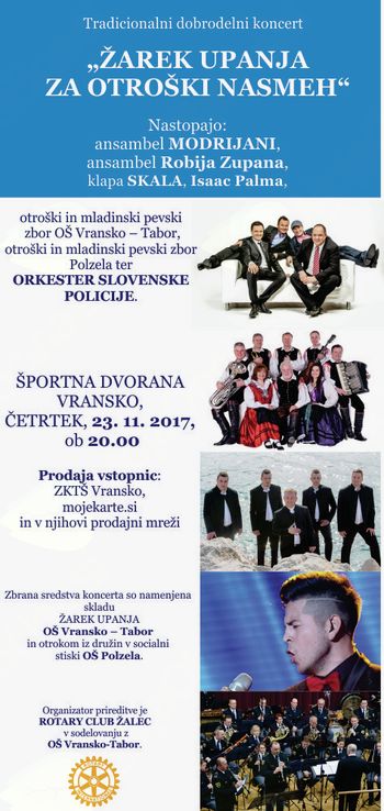 TRADICIONALNI DOBRODELNI KONCERT "ŽAREK UPANJA ZA OTROŠKI NASMEH"