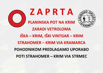 Zaprte planinske poti na Krim Zaprte planinske poti na Krim