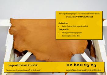 PROSTO DELOVNO MESTO V PROIZVODNJI (m/ž)