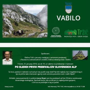 Predavanje Po sledeh prvih prebivalcev slovenskih Alp