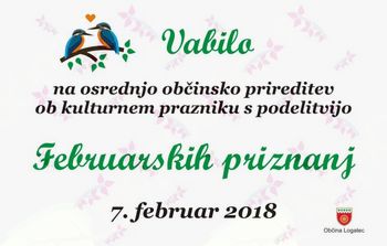Osrednja občinska prireditev ob kulturnem prazniku s podelitvijo Februarskih priznanj 2017