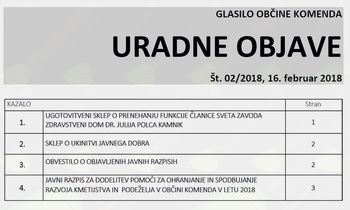 Uradne objave 02/2018
