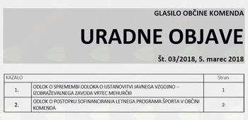 Uradne objave 02/2018