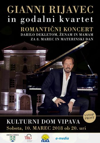 Romantični koncert Gianni Rijavec in godalni kvartet