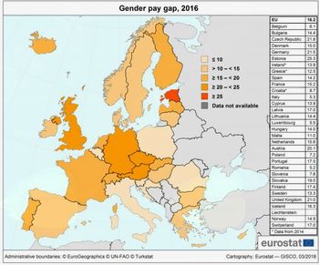 Razlika v plačah moških in žensk v EU Razlika v plačah moških in žensk v EU