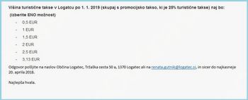 Koliko bomo po novem odšteli za turistično takso?
