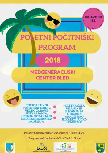 Počitniški program v Medgeneracijskem centru Bled