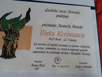 PRIZNANJE MATEVŽA HACETA 2018 GRE V PGD BEVKE