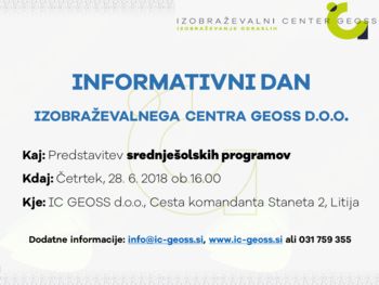 Informativni dan na Izobraževalnem centru Geoss d.o.o.