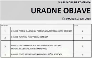 Uradne objave 09/2018