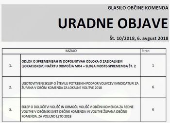 Uradne objave 10/2018
