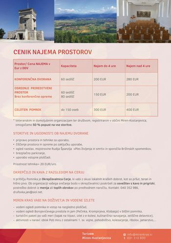 Pomnik miru Cerje: nova MICE destinacija 