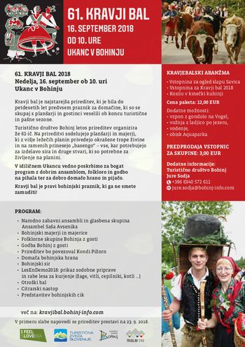 KRAVJI BAL KONEC TEDNA VABI V BOHINJ