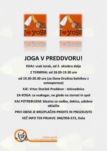JOGA V PREDDVORU