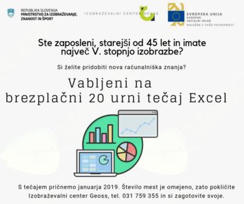 Brezplačni računalniški tečaj Excel
