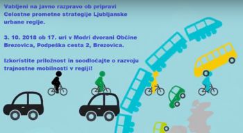 Javna razprava o pripravi Celostne prometne strategije Ljubljanske urbane regije