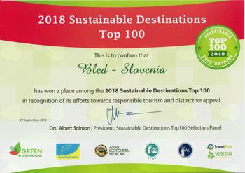 Bled med sto najbolj zelenimi in trajnostnimi destinacijami sveta