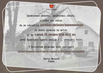 Osrednja občinska komemoracija  ob dnevu spomina na mrtve