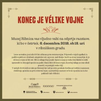 Vabilo na odprtje razstave: KONEC JE VELIKE VOJNE