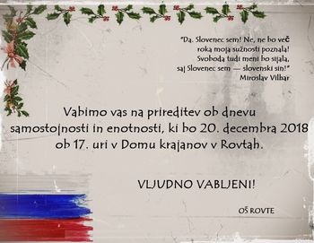 Prireditev ob dnevu samostojnosti in enotnostI