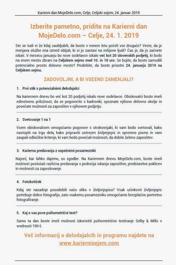 Povabilo na Karierni sejem v Celju