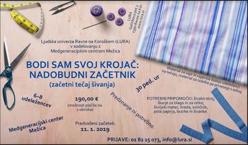Vabilo na začetni tečaj šivanja