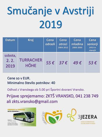 ENODNEVNO SMUČANJE V TUJINI, 2. 2.  2019 - TURRACHER HÖHE