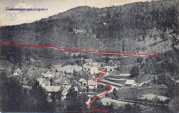 Lebanov vodnjak in stara Tržaška cesta v Grčarevcu   
