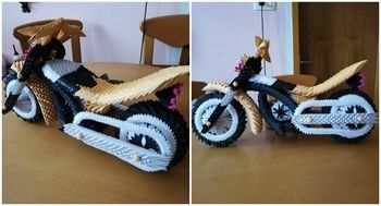 Milan iz Mežice iz papirja (origami) sestavil celo motor