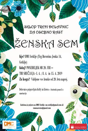 Sklop treh delavnic za osebno rast: Ženska sem