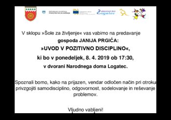 Šola za življenje - Uvod v pozitivno disciplino