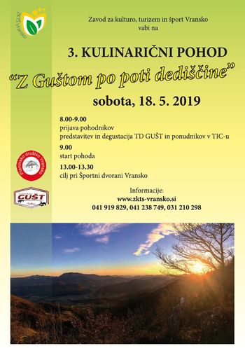 3. kulinarični pohod "Z Gušom po poti dediščine", vabilo