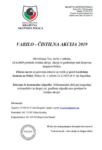 ČISTILNA AKCIJA NA POLICI