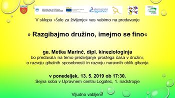 Šola za življenje - Razgibajmo družino, imejmo se fino Šola za življenje - Razgibajmo družino, imejmo se fino
