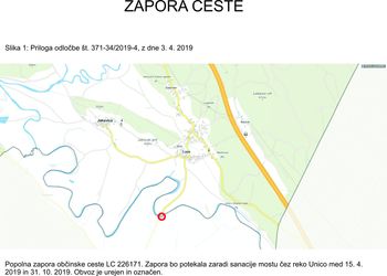 Zapora mostu čez reko Unico
