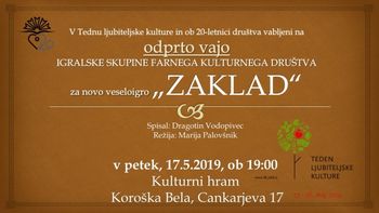 Vabilo na odprto vajo igralske skupine Farnega kulturnega društva