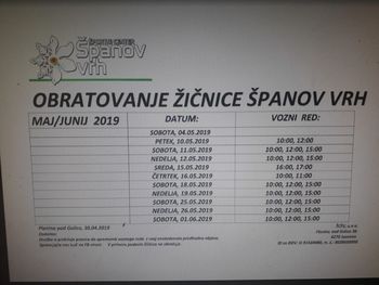 Obratovanje žičnice Španov vrh