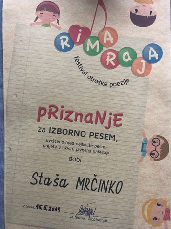 ZAKLJUČNA PRIREDITEV NATEČAJA RIMA RAJA