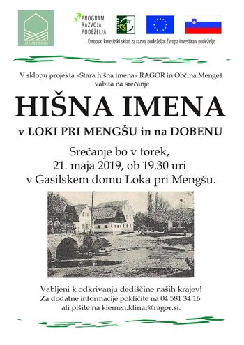 STARA HIŠNA IMENA - SREČANJE V LOKI PRI MENGŠU