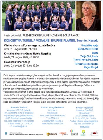 Koncertna turneja Vokalne skupine Plamen iz Toronta