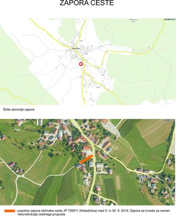 Zapora ceste Hotedršica