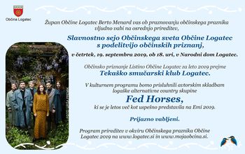 Občani občine Logatec praznujemo – Slavnostna seja Občinskega sveta Občine Logatec s podelitvijo Občinskega priznanja