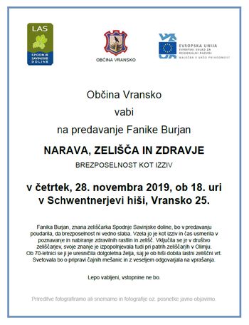 Vabilo - NARAVA, ZELIŠČA IN ZDRAVJE
