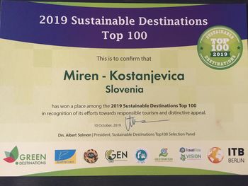 Miren Kras med TOP 100 najbolj trajnostnih destinacij na svetu